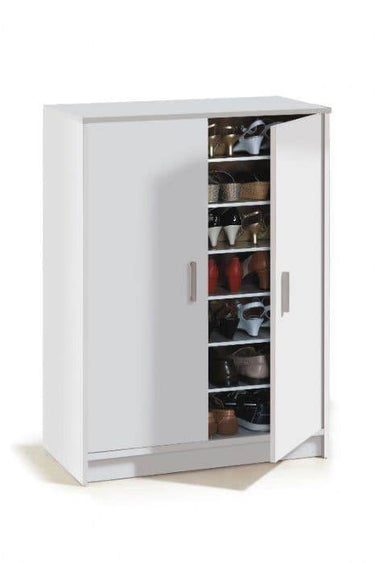 Elegant White Shoe Storage Cupboard for Hallway Organisation - 30 Pair Capacity - UK Luxury Furniture